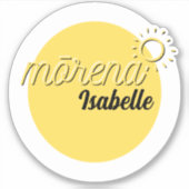 Sticker JAUNE SOLEIL BLANC MATIN MORNING Mōrena Māori TEXT (Devant)