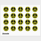 Sticker Jaune sur Signe de Paix Noire (Feuille)