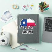 Sticker Javelina Silhouette avec drapeau d'état du Texas (Couverture iPad)