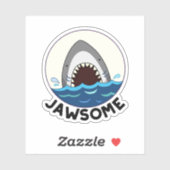 Sticker Jawsome Funny Shark Teeth Pun (Feuille)