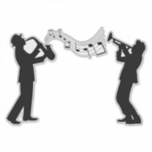 Sticker jazz-silhouette-musicien-trompette (Devant)