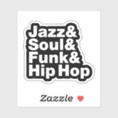 Sticker Jazz & Soul & Funk & Hip hop (Feuille)