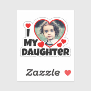 Sticker J'Coeur Ma Fille Photo Personnalisée Coupe Vinyl