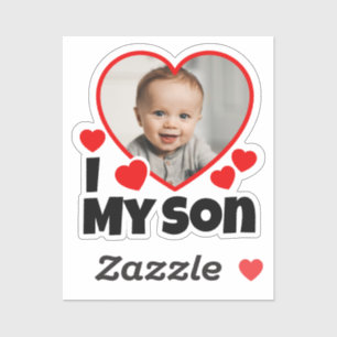 Sticker J'Coeur Mon Fils Photo Personnalisée Coupe Vinyl