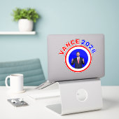 Sticker JD Vance 2028 (Ordinateur portable sur le bureau)