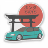 Sticker JDM Hatch Legend Torii Sunset Street Culture (Devant)