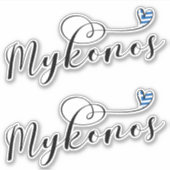 Sticker Je Coeur Mykonos, Grèce (Devant)
