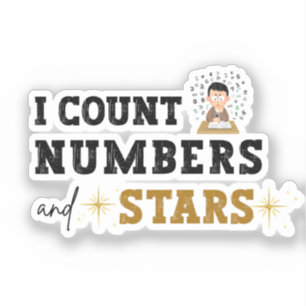 Sticker Je compte les nombres et les étoiles - Comptable