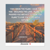 Sticker Je Connais Les Plans Pour Vous, Jérémie 29:11 Bibl (Feuille)