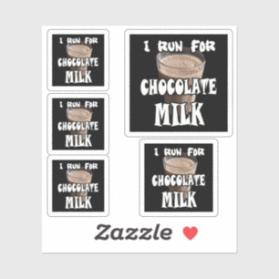 Sticker Je cours pour le lait chocolaté Running