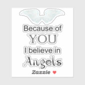 Sticker Je crois en les anges (Feuille)