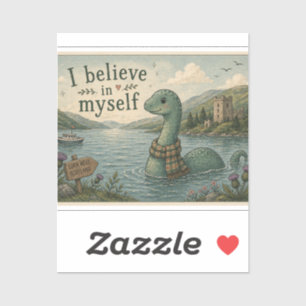 Sticker Je crois en moi-même Loch Ness Monster fantaisiste