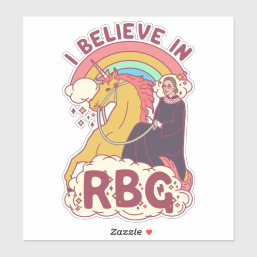 Sticker Je crois en RBG (Feuille)