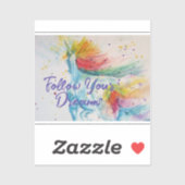 Sticker Je Crois En Unicorns Rainbow Suivez Vos Rêves (Feuille)