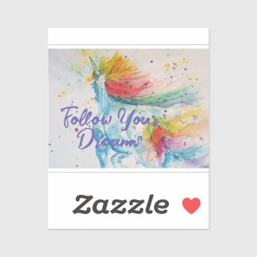 Sticker Je Crois En Unicorns Rainbow Suivez Vos Rêves (Feuille)