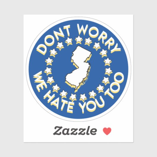 STICKER JE DÉTESTE NEW JERSEY (Feuille)