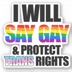 Sticker Je dirai gai et protégerai les droits trans