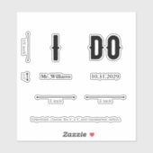 Sticker Je Fais Groom Gothic Mariage Chaussures Personnali (Feuille)