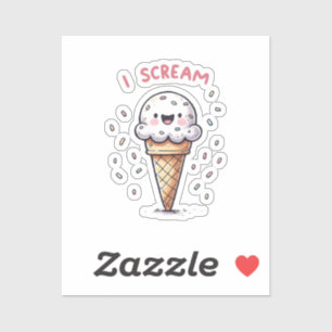 Sticker Je hurle un cône de crème glacée avec des arroses