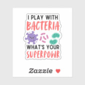 Sticker Je joue avec Bacteria - microbiologiste amusant (Feuille)