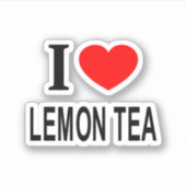 Sticker JE ❤️ LEMON THÉ J'AIME LEMON THÉ I COEUR LEMO Viny (Devant)