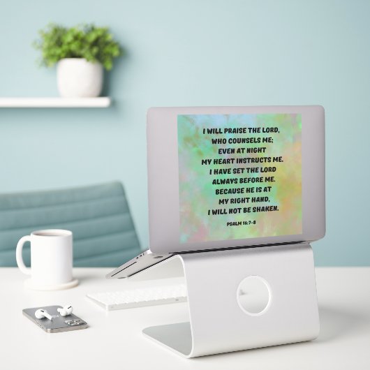 Sticker Je Louerai Le Portable Lord Bible Verse (Ordinateur portable sur le bureau)