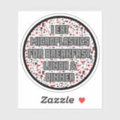 Sticker Je mange des microplastiques pour le petit-déjeune (Feuille)