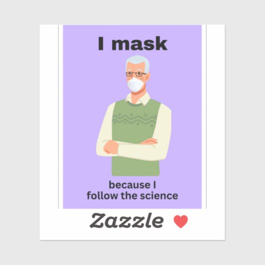 Sticker Je masque parce que je suis la science (Feuille)
