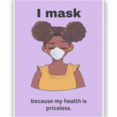 Sticker Je masque parce que ma santé est inestimable (Devant)