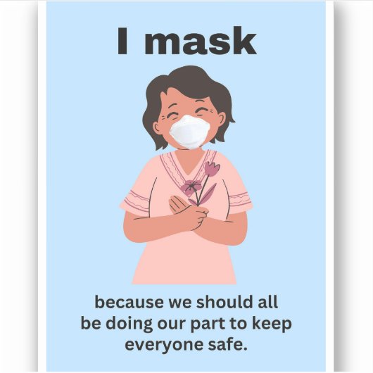 Sticker Je masque parce qu'on devrait tous... coller vinyl (Devant)