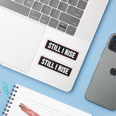 Sticker Je me lève (Ordinateur portable avec iPhone)