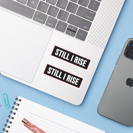 Sticker Je me lève (Ordinateur portable avec iPhone)