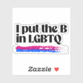 Sticker Je mets le B dans LGBTQ (Feuille)