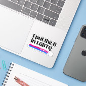 Sticker Je mets le B dans LGBTQ (Ordinateur portable avec iPhone)