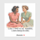 Sticker Je ne m'appesantis pas sur mes erreurs Drôle Rétro (Feuille)