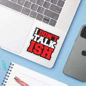 Sticker Je ne parle pas ISH (Ordinateur portable avec iPhone)