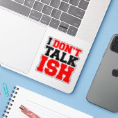 Sticker Je ne parle pas ISH (Ordinateur portable avec iPhone)