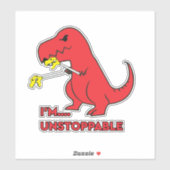 Sticker Je ne peux pas arrêter Funny Dino (Feuille)