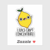 Sticker Je ne peux pas concentrer le jeu de citron drôle (Feuille)