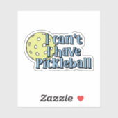 Sticker Je ne peux pas, j'ai du pickleball | Bleu et jaune (Feuille)