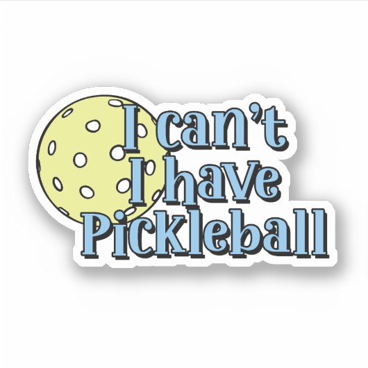 Sticker Je ne peux pas, j'ai du pickleball | Bleu et jaune (Devant)