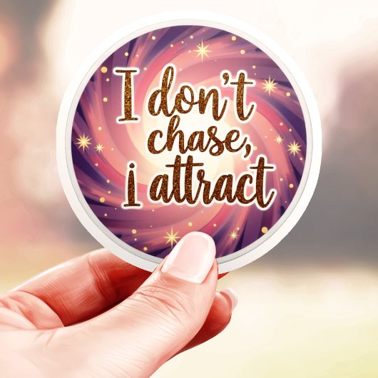 Sticker Je ne poursuis pas, j'attire