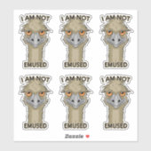 Sticker Je Ne Suis Pas Emusé Drôle Emu Set Contour Cut (Feuille)