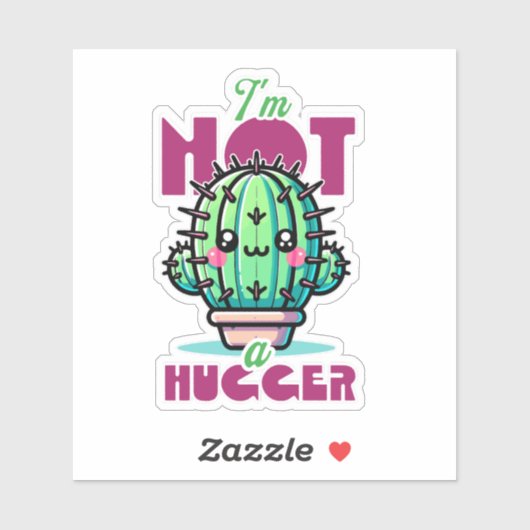 Sticker Je ne suis pas un gros gros pun de Cactus (Feuille)
