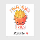 Sticker Je Parle Français Fries Funny Fries (Feuille)