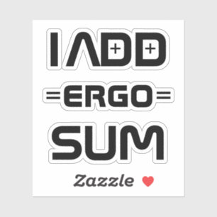 Sticker Je pense donc je suis – Geek de la philosophie jeu
