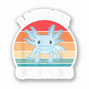 Sticker Je pose des questions sur l'Axolotl Mignon Rétro D