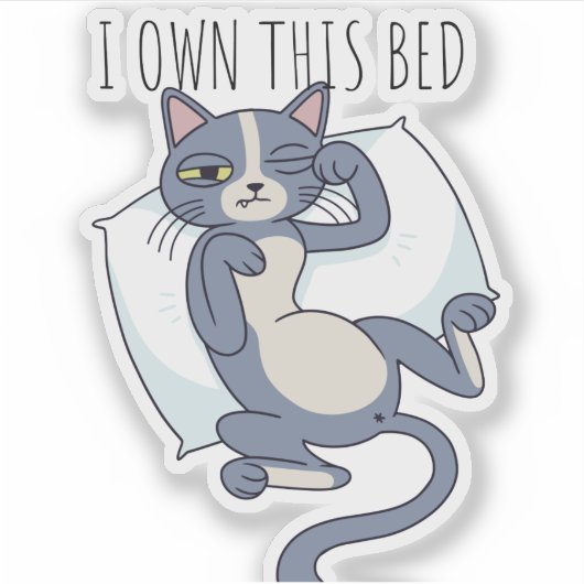 Sticker Je Possède Ce Chat De Lit (Devant)