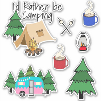Sticker Je préfère être en camping