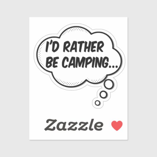 Sticker Je préfère être en camping (Feuille)